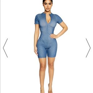 Naked Wardrobe Denim Stretch Romper